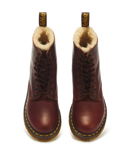 1460 Women's Faux Fur Lined Lace Up Boots in Butterscotch