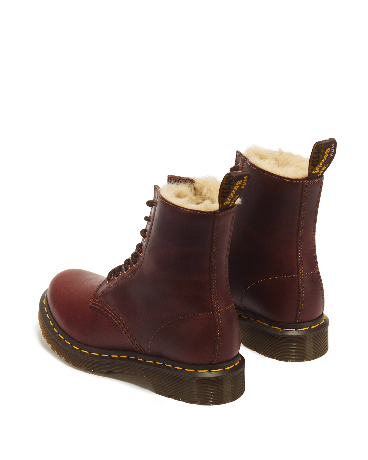1460 Women's Faux Fur Lined Lace Up Boots in Butterscotch