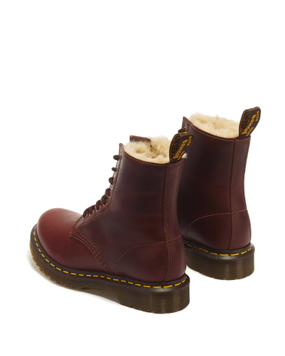 1460 Women's Faux Fur Lined Lace Up Boots in Butterscotch