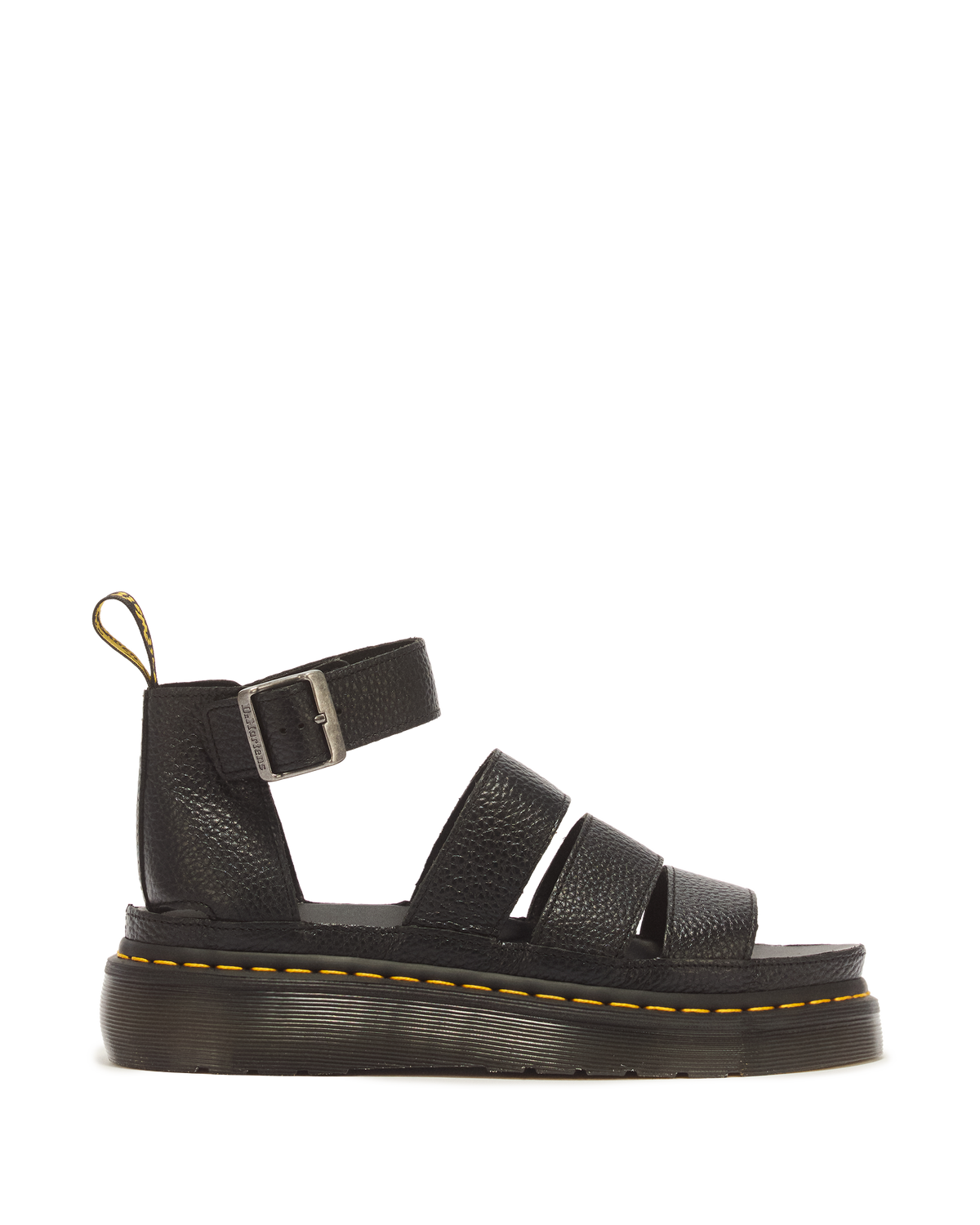 Clarissa II Women's Leather Platform Sandals in Black Milled Nappa