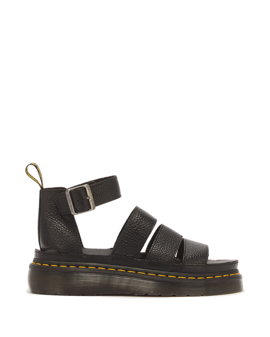 Clarissa II Women's Leather Platform Sandals in Black Milled Nappa