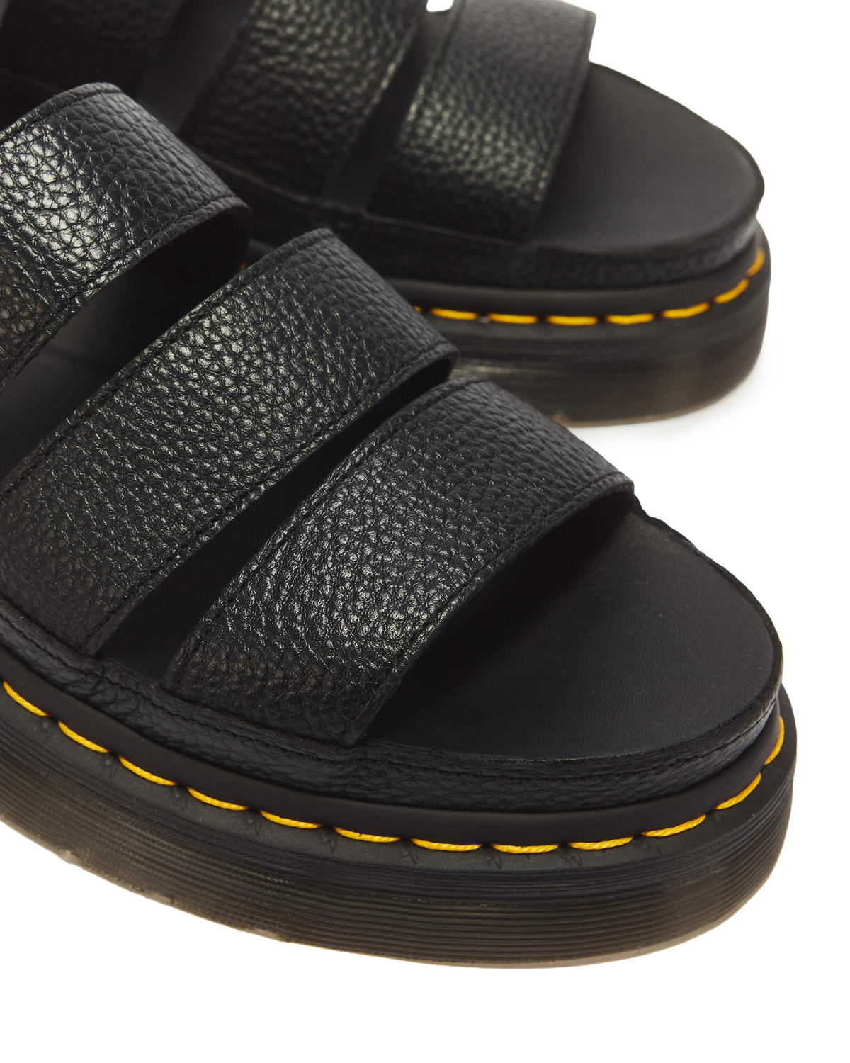 Clarissa II Women's Leather Platform Sandals in Black Milled Nappa