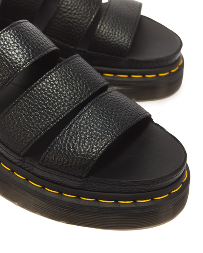 Clarissa II Women's Leather Platform Sandals in Black Milled Nappa