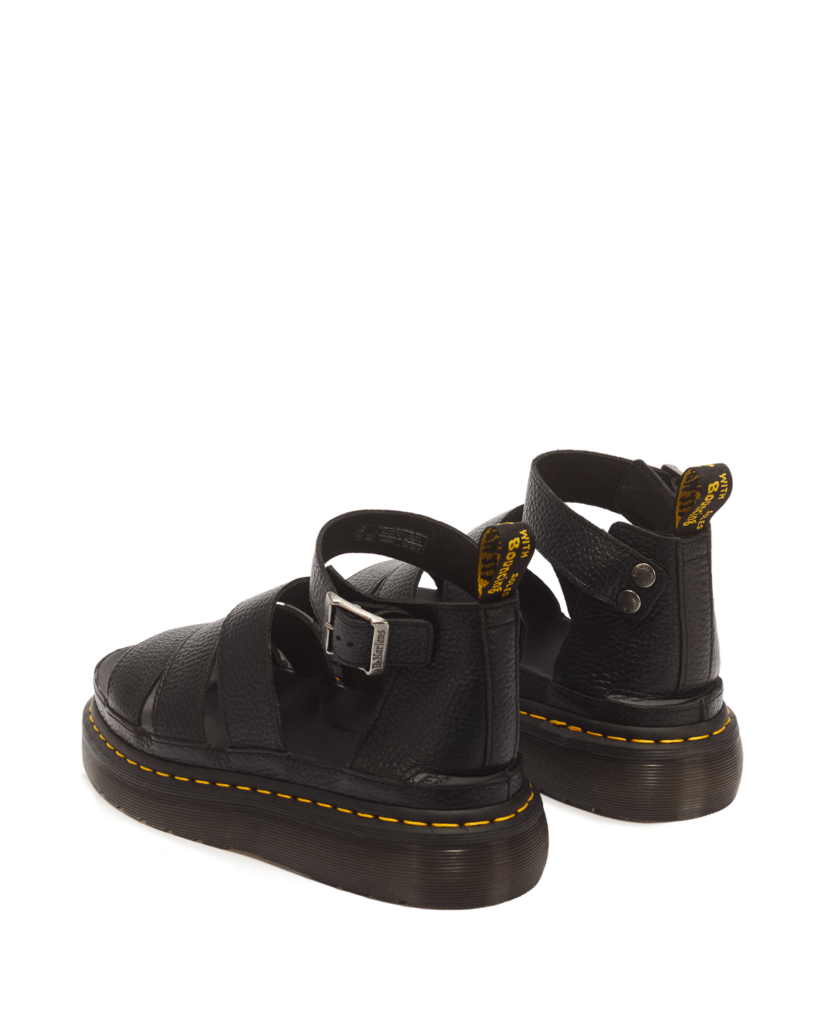 Clarissa II Women's Leather Platform Sandals in Black Milled Nappa