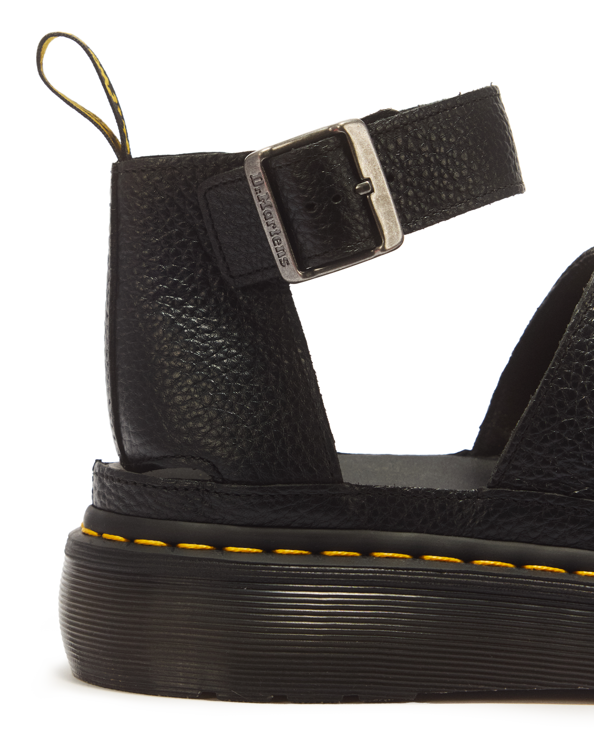 Clarissa II Women's Leather Platform Sandals in Black Milled Nappa