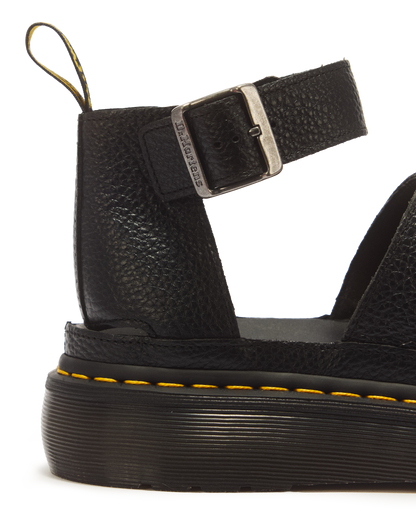 Clarissa II Women's Leather Platform Sandals in Black Milled Nappa