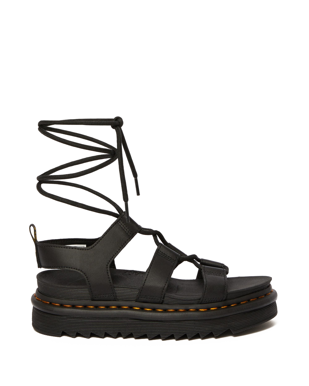 Nartilla Women's Leather Gladiator Sandals in Black