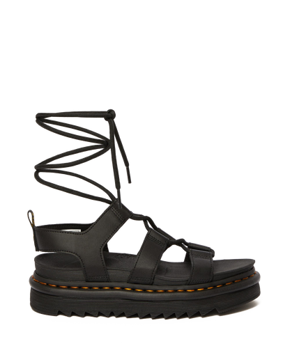Nartilla Women's Leather Gladiator Sandals in Black