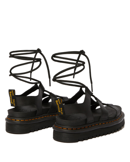 Nartilla Women's Leather Gladiator Sandals in Black