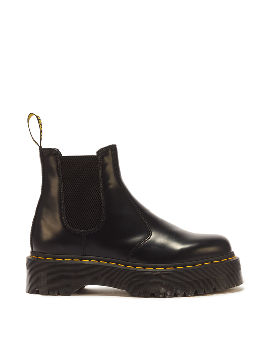 2976 Smooth Leather Platform Chelsea Boots in Black