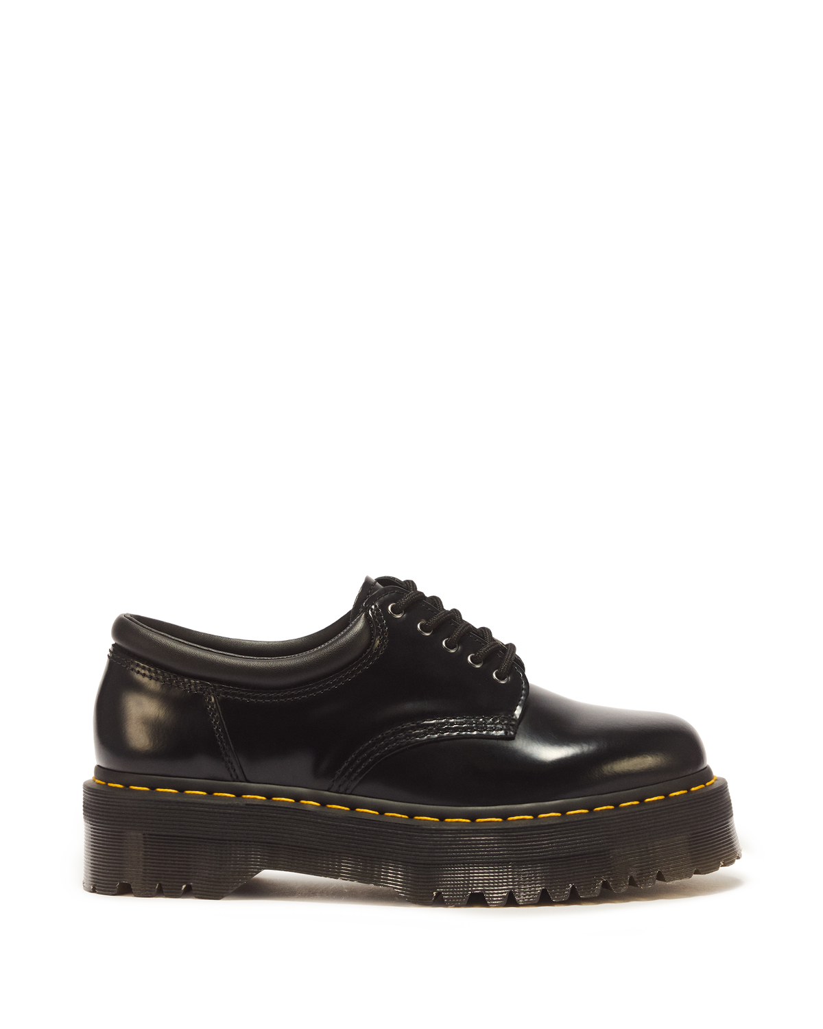8053 Leather Platform Casual Shoes in Black