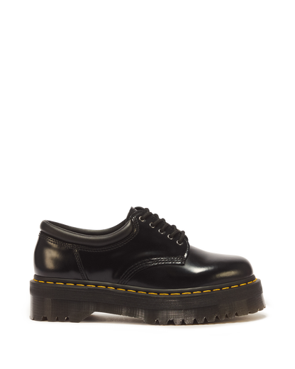 8053 Leather Platform Casual Shoes in Black