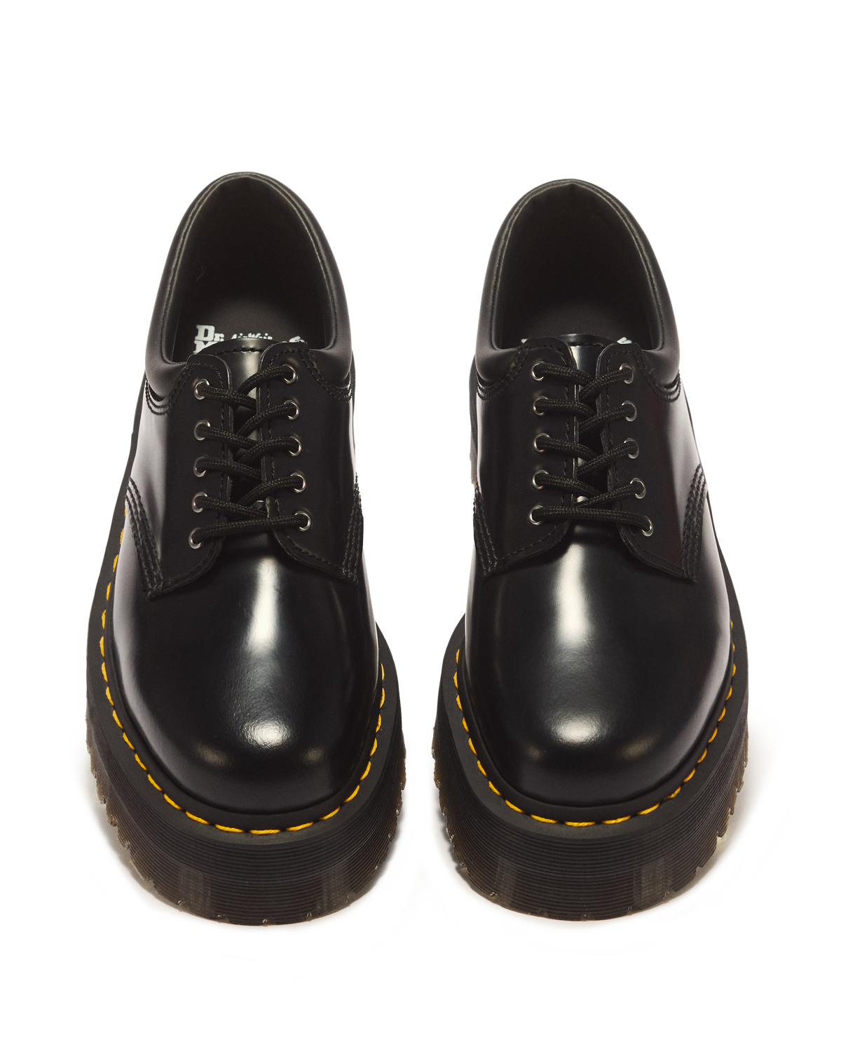 8053 Leather Platform Casual Shoes in Black