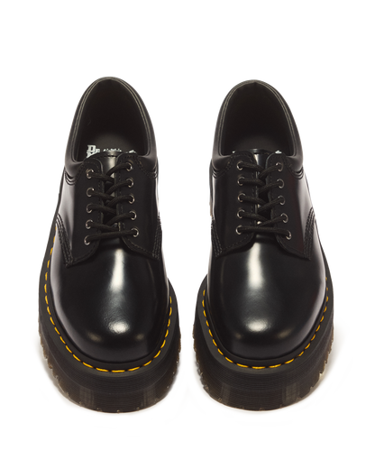 8053 Leather Platform Casual Shoes in Black