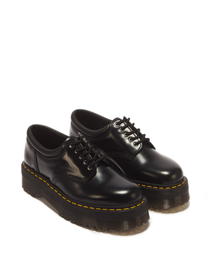 8053 Leather Platform Casual Shoes in Black