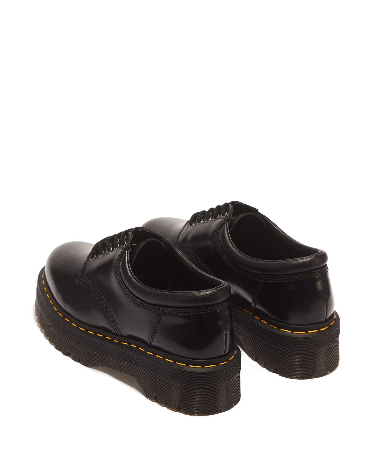 8053 Leather Platform Casual Shoes in Black
