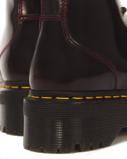 Jadon Arcadia Leather Platform Boots in Cherry Red Arcadia