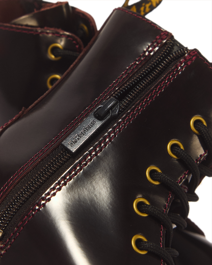 Jadon Arcadia Leather Platform Boots in Cherry Red Arcadia
