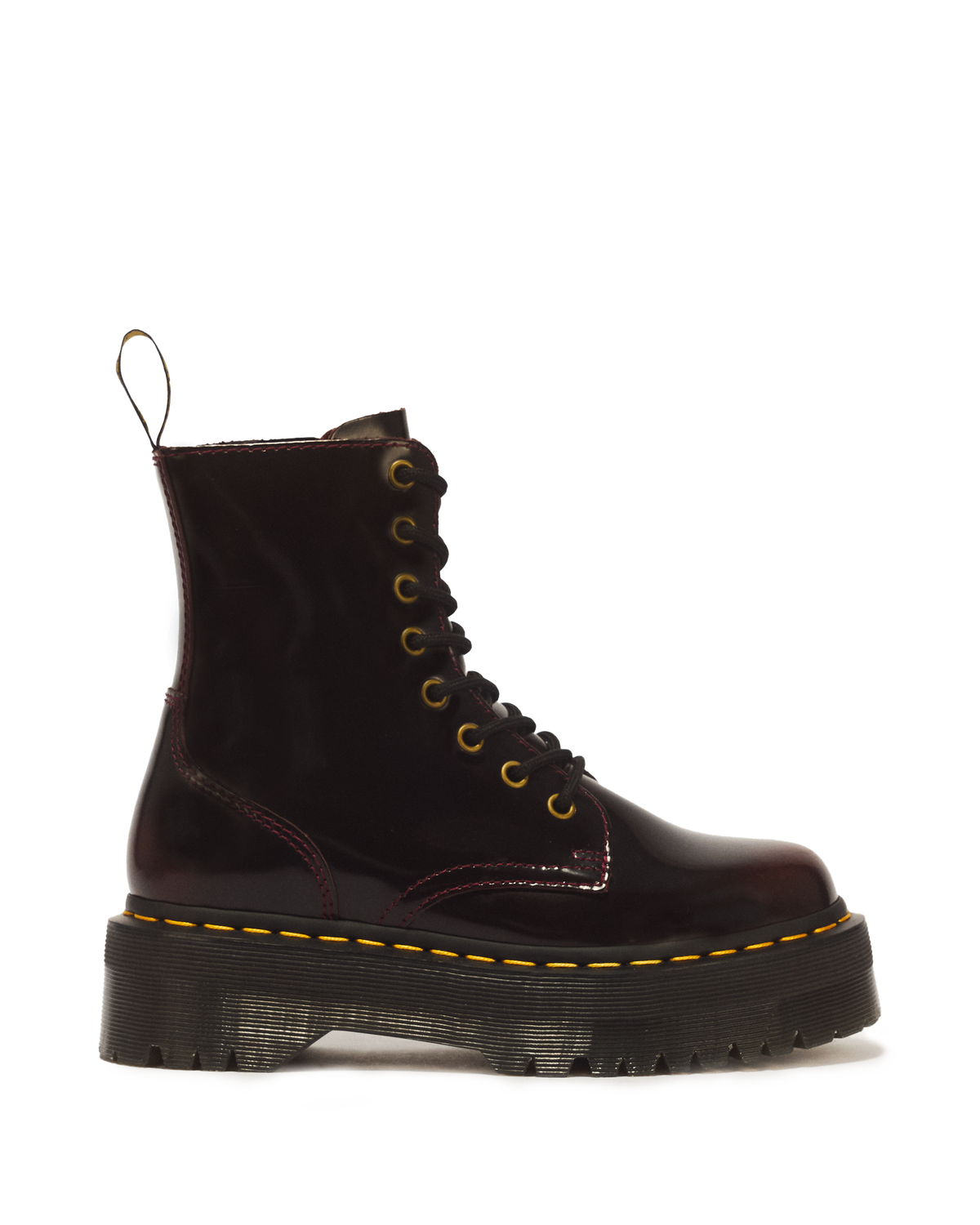 Jadon Arcadia Leather Platform Boots in Cherry Red Arcadia