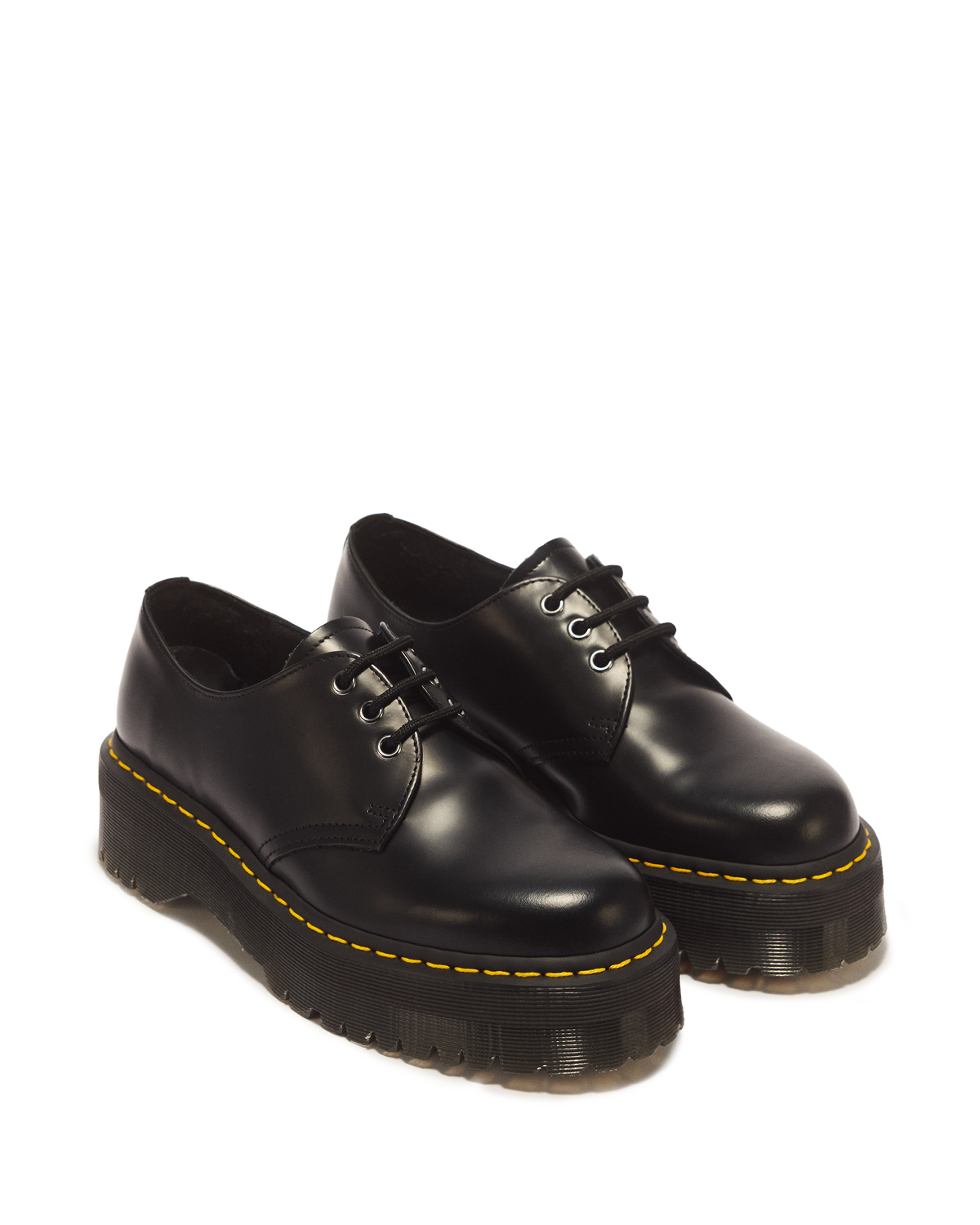 1461 Smooth Leather Platform Shoes in Black