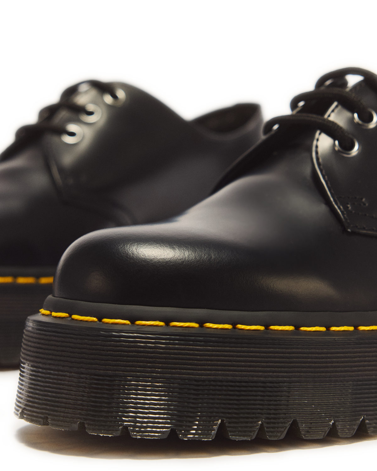 1461 Smooth Leather Platform Shoes in Black