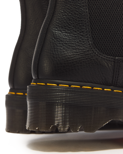 2976 Faux Fur Lined Platform Chelsea Boots in Black