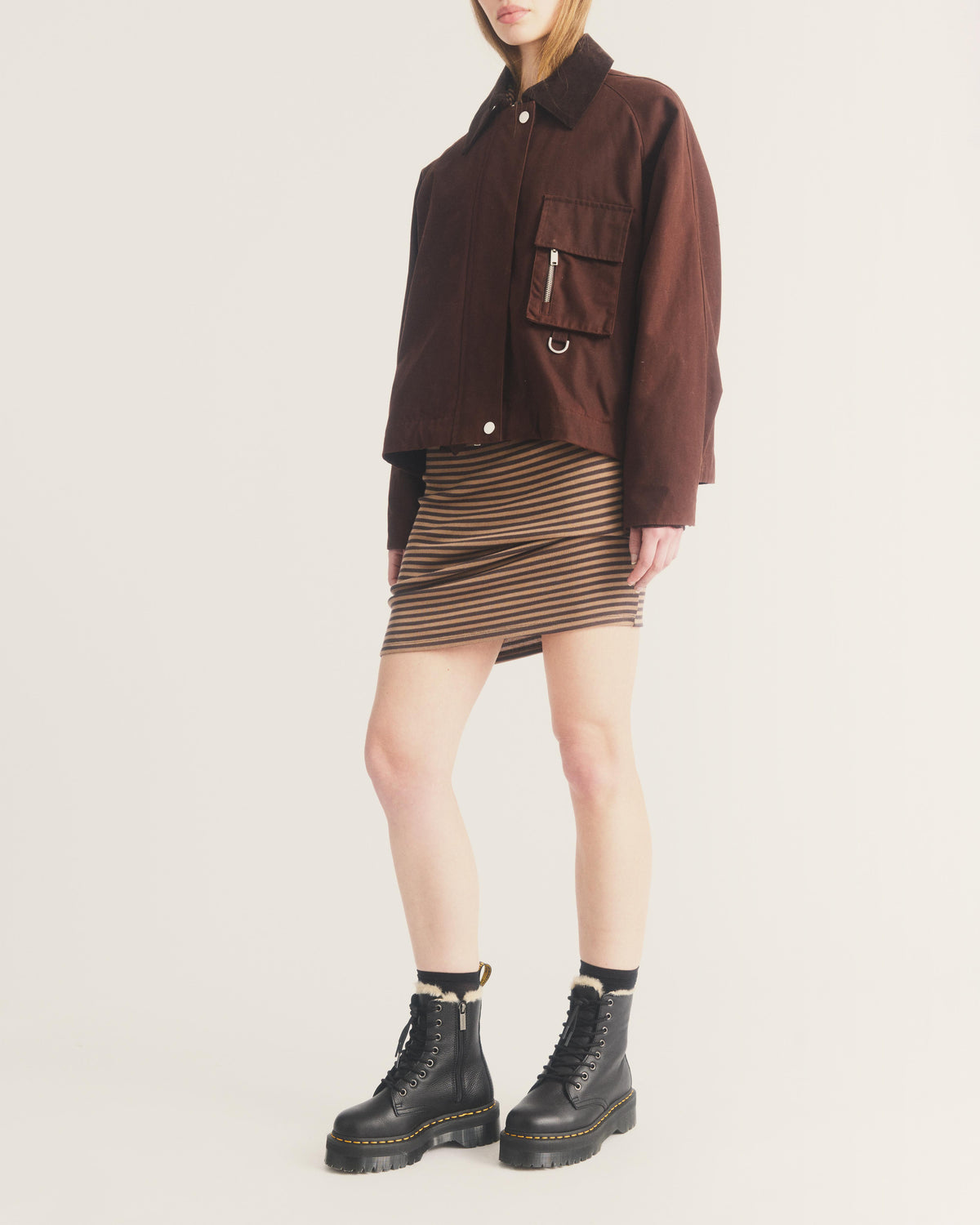 Jadon Boot Leather Faux Fur Lined Platforms in Black