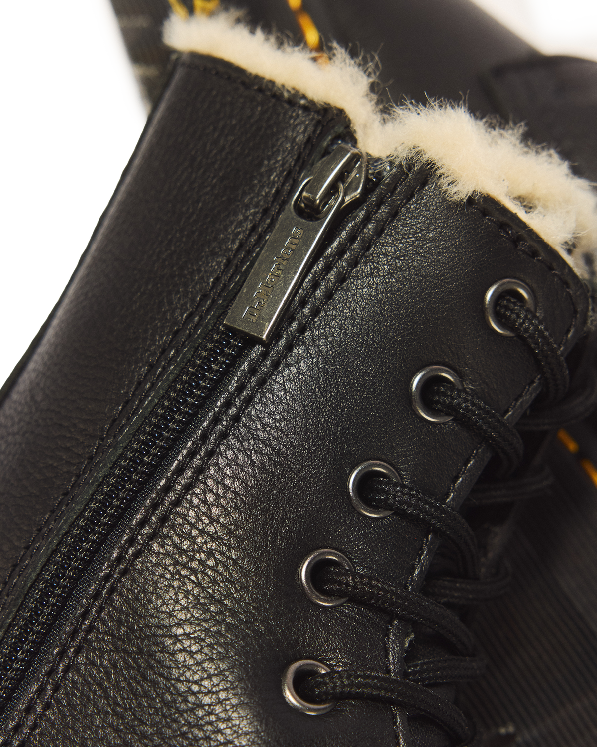 Jadon Boot Leather Faux Fur Lined Platforms in Black