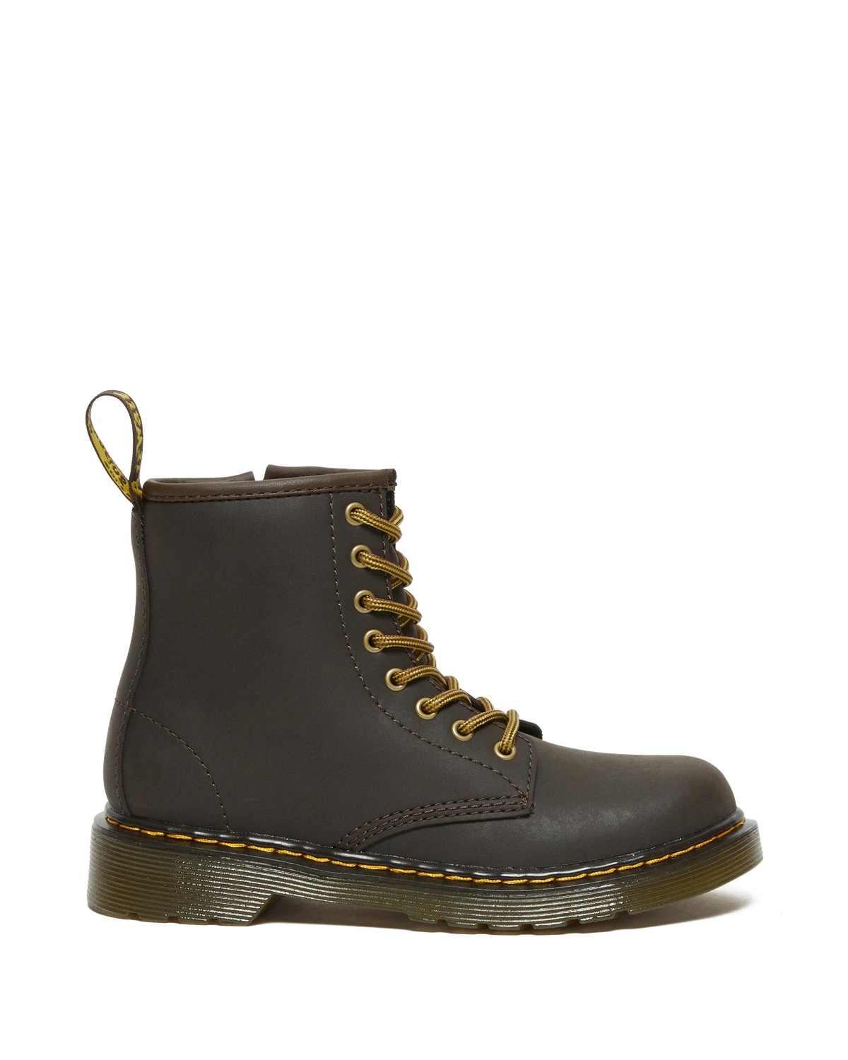 Junior 1460 Wildhorse Leather Lace Up Boots in Dark Brown