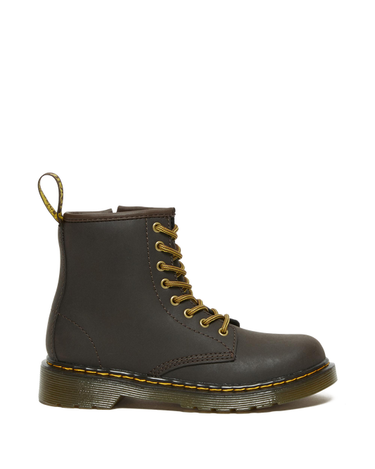 Junior 1460 Wildhorse Leather Lace Up Boots in Dark Brown