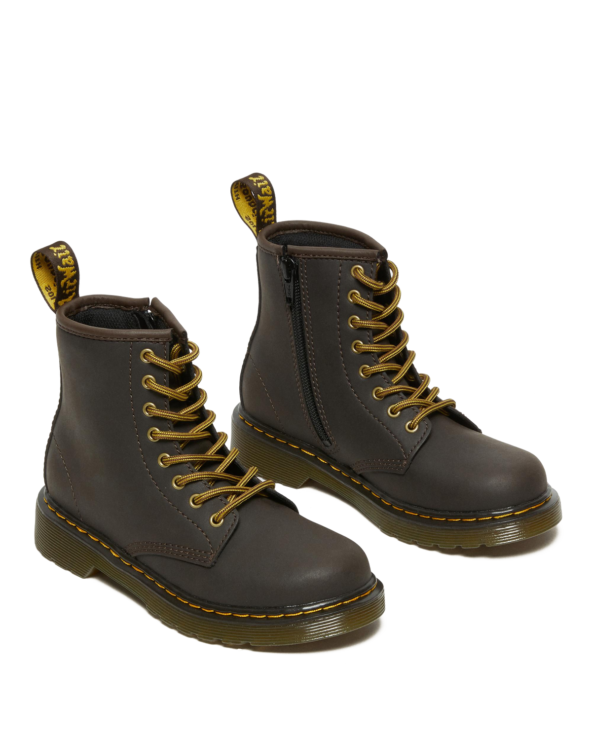 Junior 1460 Wildhorse Leather Lace Up Boots in Dark Brown