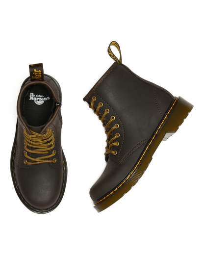 Junior 1460 Wildhorse Leather Lace Up Boots in Dark Brown