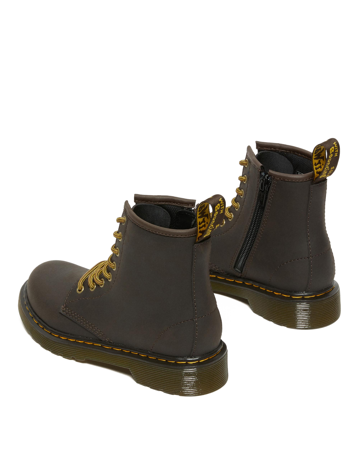 Junior 1460 Wildhorse Leather Lace Up Boots in Dark Brown