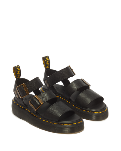 Gryphon Pisa Leather Platform Sandals in Black