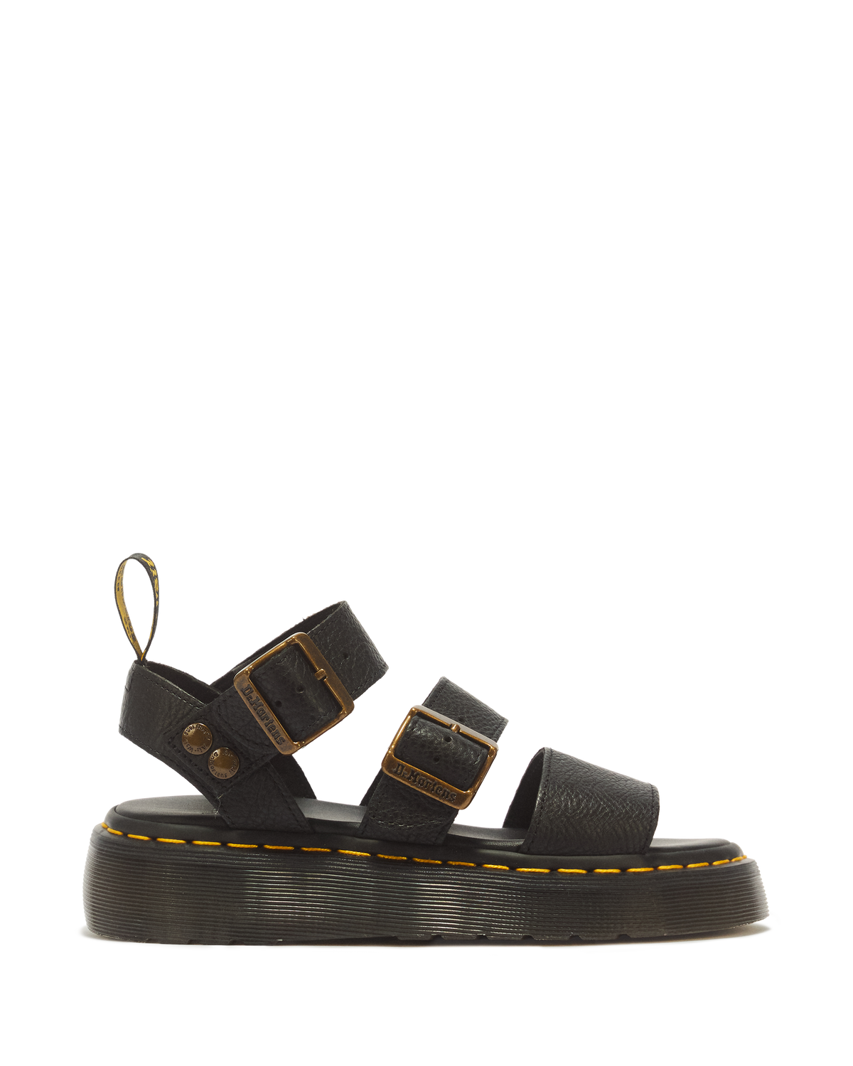Gryphon Pisa Leather Platform Sandals in Black