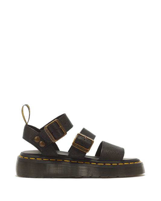 Gryphon Pisa Leather Platform Sandals in Black