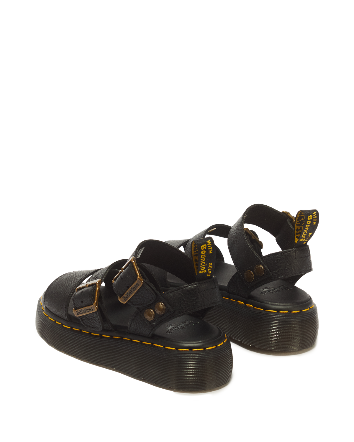Gryphon Pisa Leather Platform Sandals in Black