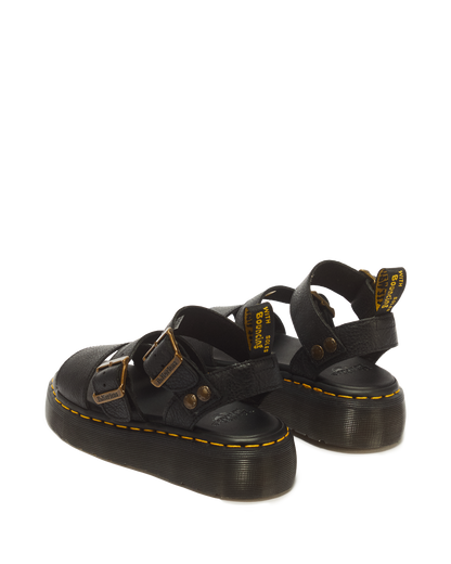 Gryphon Pisa Leather Platform Sandals in Black
