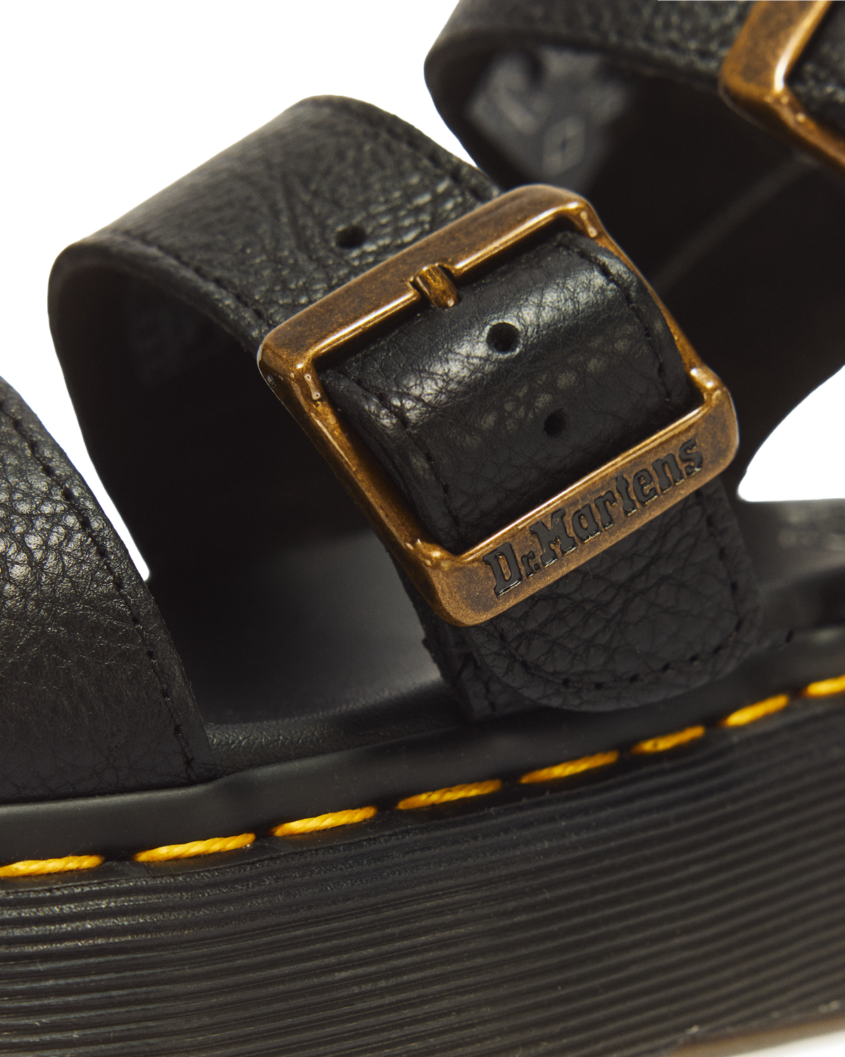 Gryphon Pisa Leather Platform Sandals in Black