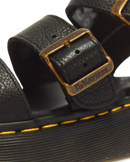 Gryphon Pisa Leather Platform Sandals in Black