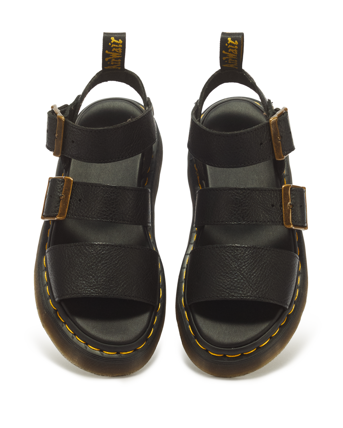 Gryphon Pisa Leather Platform Sandals in Black