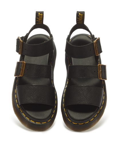 Gryphon Pisa Leather Platform Sandals in Black