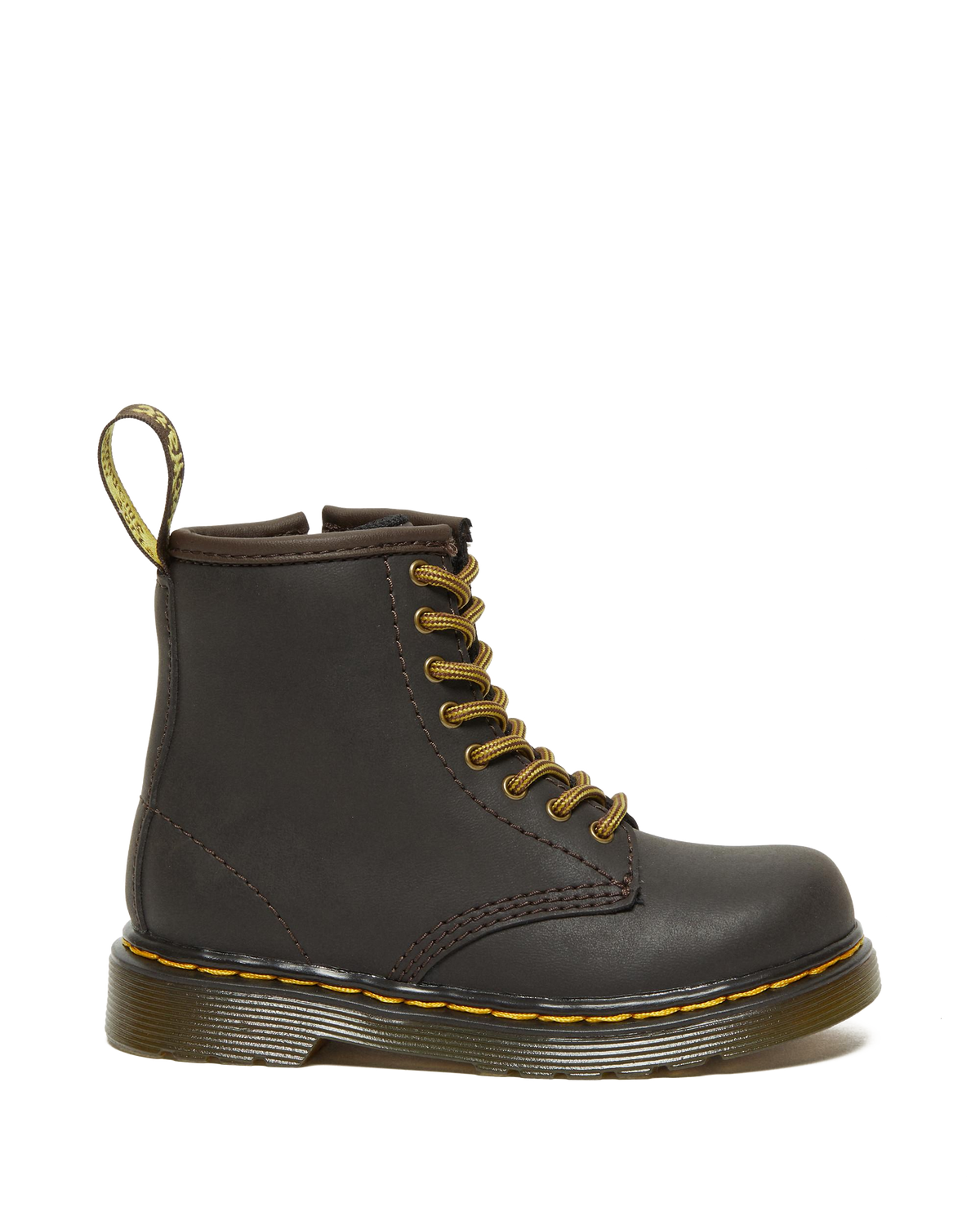 Toddler 1460 Wildhorse Leather Lace Up Boots in Dark Brown