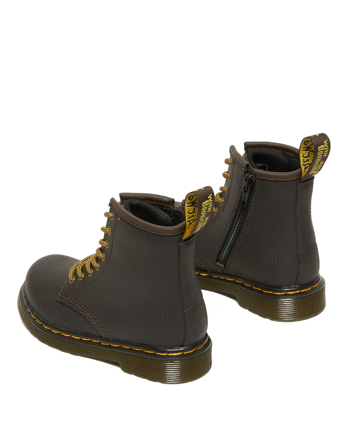 Toddler 1460 Wildhorse Leather Lace Up Boots in Dark Brown