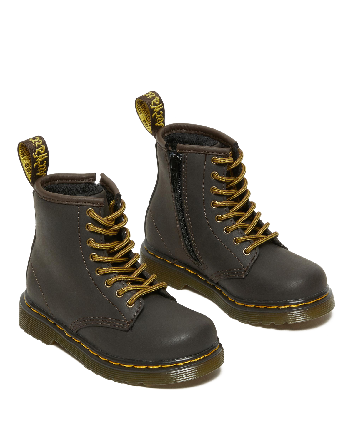 Toddler 1460 Wildhorse Leather Lace Up Boots in Dark Brown