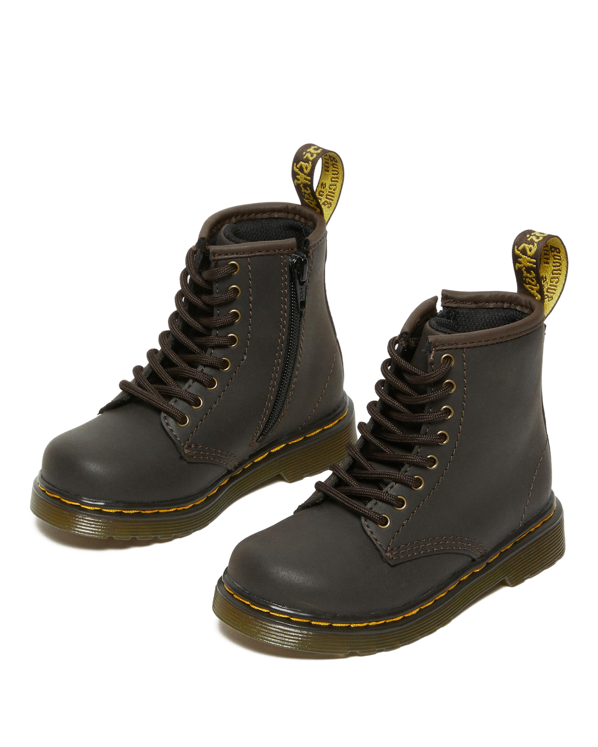 Toddler 1460 Wildhorse Leather Lace Up Boots in Dark Brown