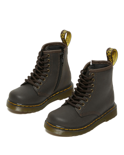 Toddler 1460 Wildhorse Leather Lace Up Boots in Dark Brown