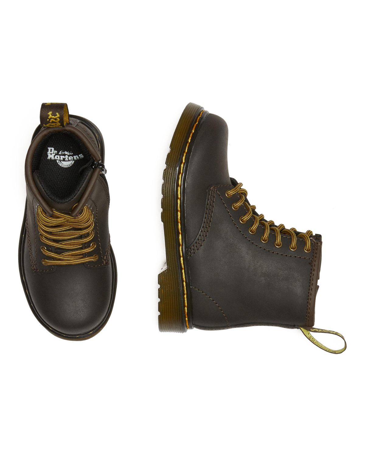 Toddler 1460 Wildhorse Leather Lace Up Boots in Dark Brown