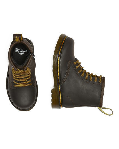 Toddler 1460 Wildhorse Leather Lace Up Boots in Dark Brown