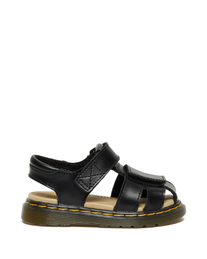 Toddler Moby II Leather Velcro Sandals in Black